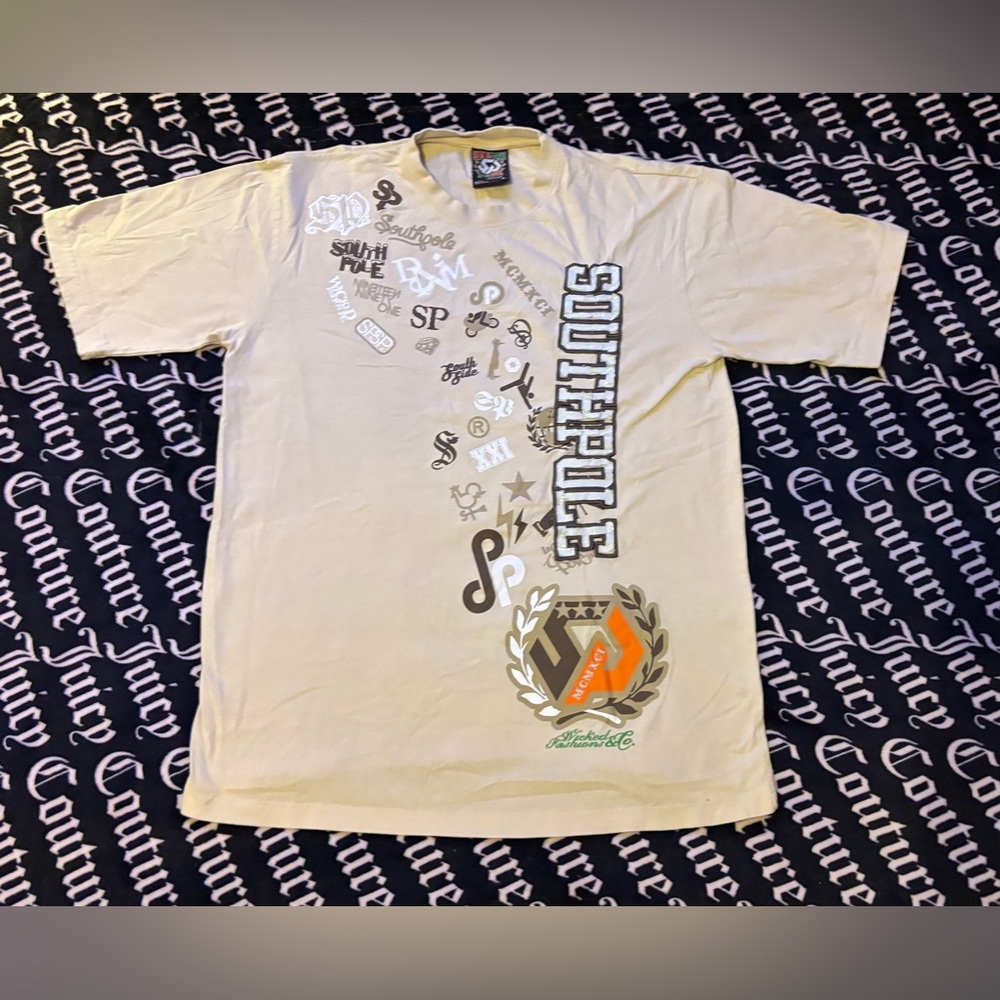 Y2k cream Southpole t shirt